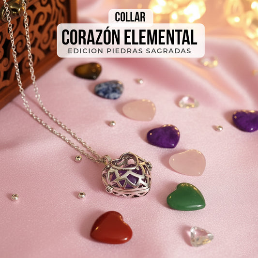 COLLAR CORAZÓN ELEMENTAL - EDICIÓN PIEDRAS SAGRADAS